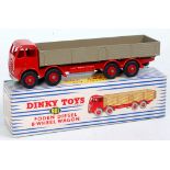 Dinky Toys, 901 Foden diesel 8-wheel wagon, 2nd type cab, red cab, chassis and hubs,