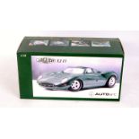 Auto Art 1/18th scale model of a Jaguar XJ 13, finished in dark metallic green,