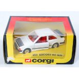 Corgi Toys, 453, Escort RS1600, white and black body, with red interior,