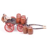 Taylor & Barrett Horse drawn Brewers Dray, Set 177, comprising of Brown, Gold and Red Cart,