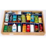 Tray of mixed play worn Matchbox 1-75 and Superfast diecasts, some repainted, to include Unimog, No.