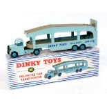 Dinky Toys, 982 Pullmore car transporter, blue cab with blue hubs,
