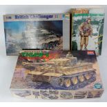 Three various boxed as issued plastic military vehicle and figure kits to include an Academy 1/35