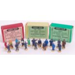 Dinky Toys 00 Gauge Station Staff and Passengers Group, 3 boxed examples to include No.