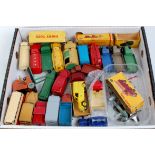Tray of mixed play worn and part boxed Dinky Toys, to include commercial vehicles,