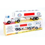 Dinky Toys 945, AEC fuel tanker Esso, white cab and chassis with white tanker,