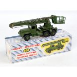 Dinky Toys, 667 missile servicing platform vehicle, green body, windows in cab,