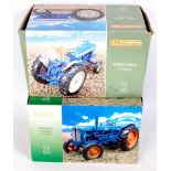 Universal Hobbies 1/16th scale boxed tractor group, both missing exhausts,