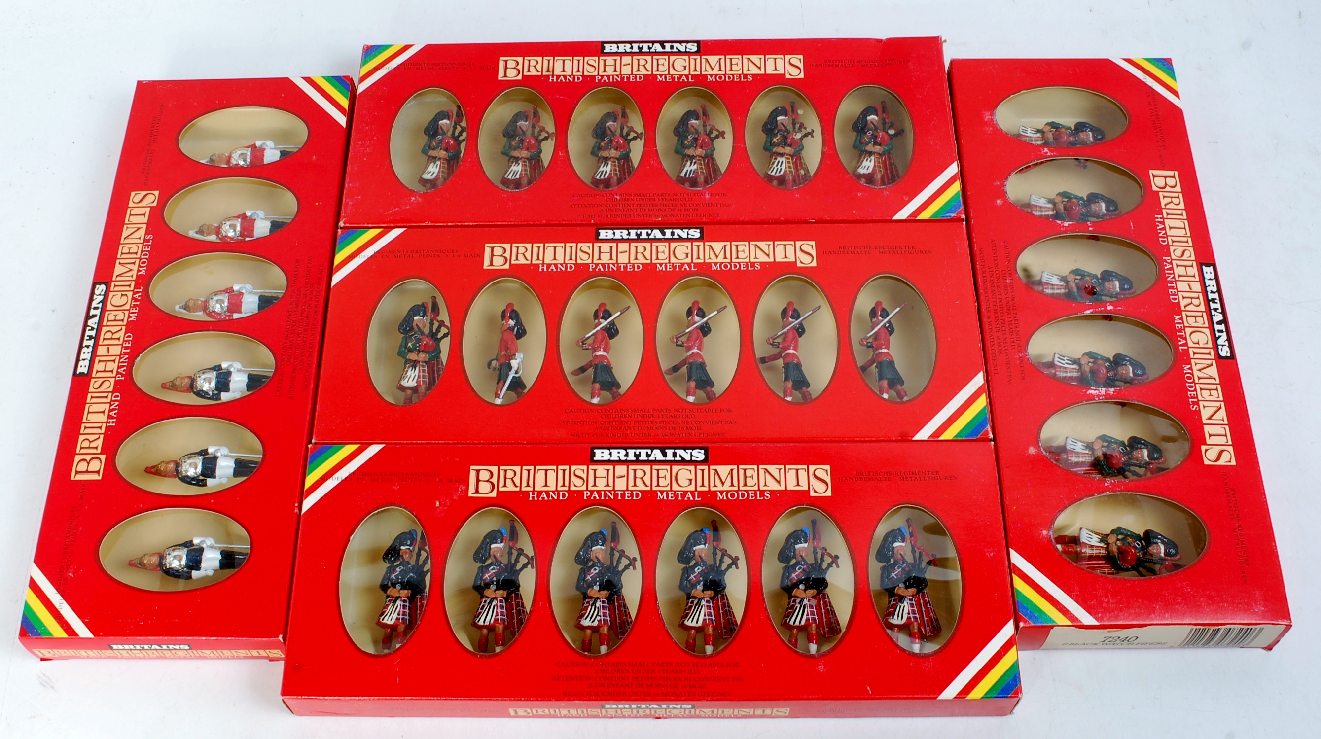 5 boxed as issued Britains British Regiments boxed soldier sets to include 2x No.