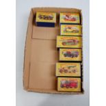 Seven various boxed Matchbox Models of Yesteryear, all in original yellow and blue all-card boxes,