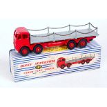 Dinky Toys 905, Foden flat truck with chains, 2nd type cab, red cab and chassis, Supertoys hubs,