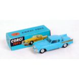 Corgi Toys, 211 Studebaker Golden Hawk, blue body with gold flash, flat spun hubs,