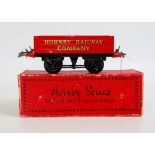 Hornby 1936-40 coal wagon with red body and gold 'Hornby Railway Company' transfer (G-VG)