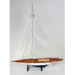 Equipage very well made kit build model of a Regineo 100 Sailing Yacht, finished in blue and white,