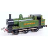 A commercially built 0-6-0 tank loco in Southern green No.