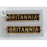 Pair of brass nameplates for 3.