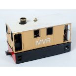 A Gauge 1 Live Steam Model of a Moors Valley Railway Tram, comprising of cheddar boiler,