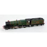 A Hornby-Dublo converted to 2-rail BR green Bristol Castle 4-6-0 to 7013, with Red Dragon headboard,