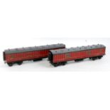 2x Wisendon kit built maroon LMS full brakes fitted with LMC bogies (VG-E)
