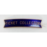 British Railways Eastern Region fishtail enamel railway cap badge "Ticket Collector" by J R Gaunt