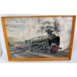 Oil painting on Daler type board 4-6-2 locomotive 71000 'Duchess of Gloucester' in full steam,
