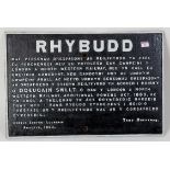 London and Northwestern Railway Welsh language cast iron sign 'Rhybudd' (caution),