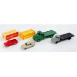 Four Dublo Dinky Toys, One lesney and one Dinky Toy, 069 Massey Harris Tracker (E) (BVG-E),