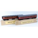 2x Wisendon kit built LMS corridor coaches including all 1st class and all 3rd class (G-VG)