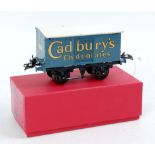 Hornby 1932-3 Cadbury's chocolate van, black standard base, blue body, white roof,