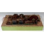 Scratch built model of a Corless double tandem mill engine made from metal, wood, card,