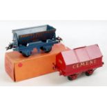 Hornby 1928-30 red LMS Cement wagon on red open axleguard base with large gold Cement one side and