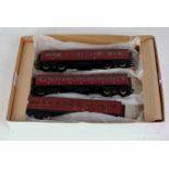 3 Ratio kit built LMS (ex LNWR) corridor coaches (3rd class, brake 3rd and brake composite),