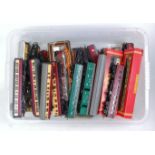 A large tray containing 35 coaches by various makers including 3 boxed,