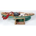 Massive radio control pond yacht with 40MHz receiver, sail winch and rudder servos, suite of sails,