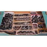 A large tray of approx 140 assorted wagon and coach wheel sets by Leeds Model Company,