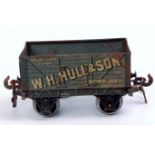 Carette for Bassett-Lowke 'WH Hull & Son' grey open wagon, chips, scratches,
