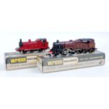 A Wrenn W2204 LMS red R1 0-6-0T No 7420 (G, BG) and a W2219 LMS red class 4MT 2-6-4T No2679 (G,