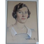 George Herbert Buckingham Holland (1901-1987) - Bust portrait, pastel and wash,