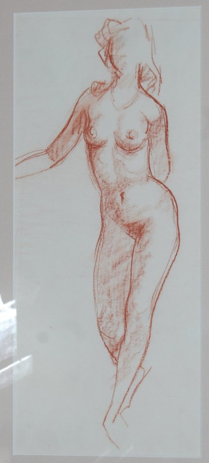 Peter Collins - Female nude, charcoal,