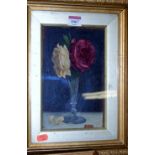 Clough Bromley - Roses, oil on panel, signed with monogram lower left and dated '84, 22.