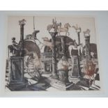John Midgley - Cavalcade, etching, signed, titled and numbered in pencil to the margin 9/50,
