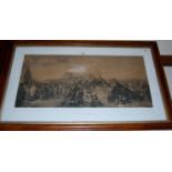 19th century monochrome steel engraving - The Derby Day,
