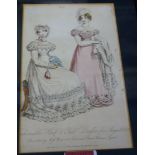 A quantity of 19th century fashion prints, all being hand-coloured engravings,