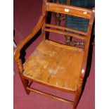 An elm seat and fruitwood Mendlesham-type elbow chair