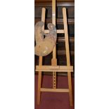 A contemporary beech freestanding artist's easel,