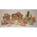 A large collection of assorted Pendelfin rabbit figures and ornaments to include Sudsy, Ernie,