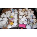 Two boxes of miscellaneous china to include mainly Royal commemorative mugs by various factories,