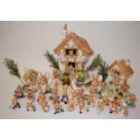 A collection of Pendelfin rabbit figures and ornaments to include Tidy Patch, Fireman, Postie,