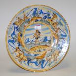 A 19th century Italian maiolica glazed pottery charger,