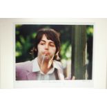 A chromogenic print of Paul McCartney 'Mad Day' 1968 by Tom Murray, signed 'Cheers, Paul McCartney',